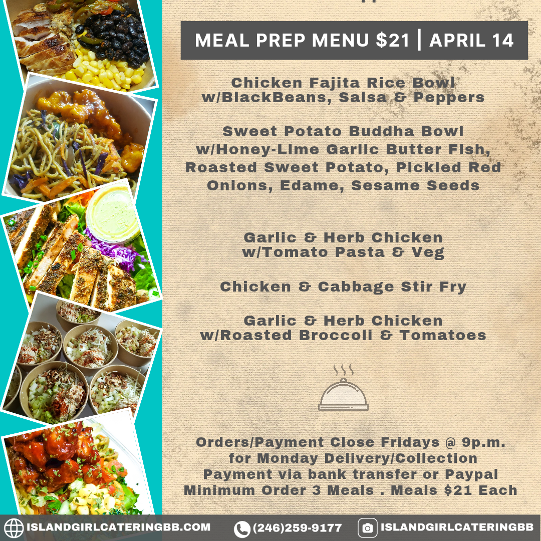 Meal Prep Menu